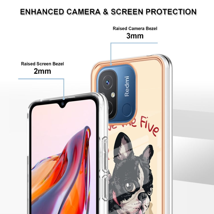 For Xiaomi Redmi 12C / 11A 4G Electroplating Marble Dual-side IMD Phone Case(Lucky Dog) - Xiaomi Cases by PMC TechLife | Online Shopping South Africa | PMC TechLife | Buy Now Pay Later Mobicred