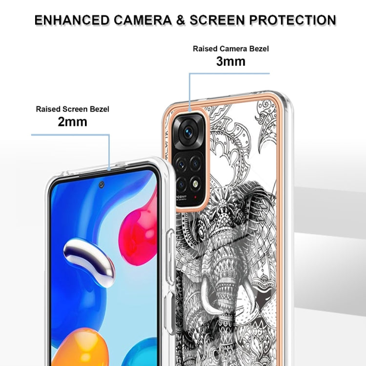 For Xiaomi Redmi Note 11s / Note 11 4G Electroplating Marble Dual-side IMD Phone Case(Totem Elephant) - Xiaomi Cases by PMC TechLife | Online Shopping South Africa | PMC TechLife | Buy Now Pay Later Mobicred