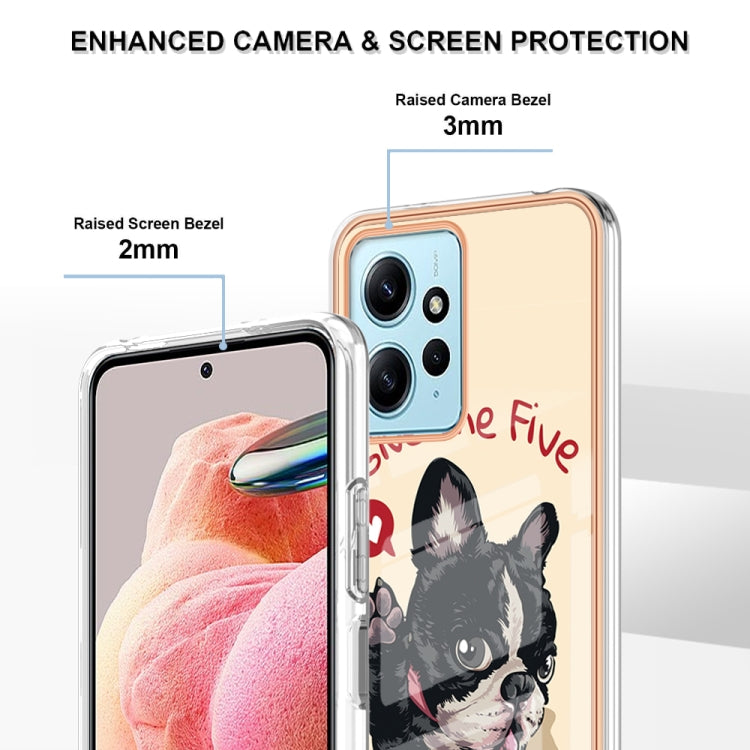 For Xiaomi Redmi Note 12 4G Electroplating Marble Dual-side IMD Phone Case(Lucky Dog) - Xiaomi Cases by PMC TechLife | Online Shopping South Africa | PMC TechLife | Buy Now Pay Later Mobicred