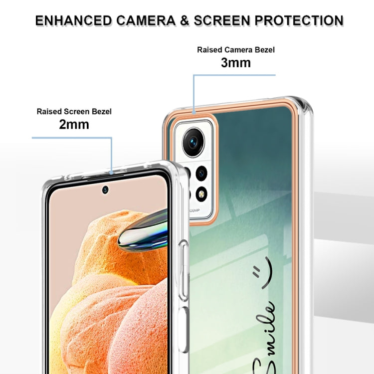 For Xiaomi Redmi Note 12 Pro 4G Global Electroplating Marble Dual-side IMD Phone Case(Smile) - Xiaomi Cases by PMC TechLife | Online Shopping South Africa | PMC TechLife | Buy Now Pay Later Mobicred
