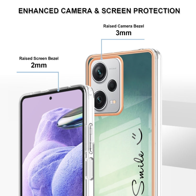 For Xiaomi Redmi Note 12 Pro+ Global Electroplating Marble Dual-side IMD Phone Case(Smile) - Xiaomi Cases by PMC TechLife | Online Shopping South Africa | PMC TechLife | Buy Now Pay Later Mobicred