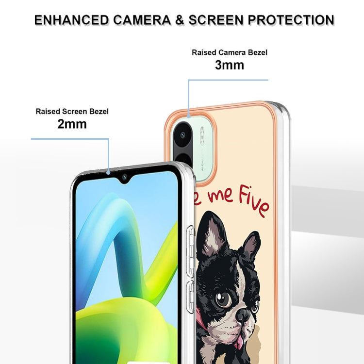 For Xiaomi Redmi A1 Electroplating Marble Dual-side IMD Phone Case(Lucky Dog) - Xiaomi Cases by PMC TechLife | Online Shopping South Africa | PMC TechLife | Buy Now Pay Later Mobicred