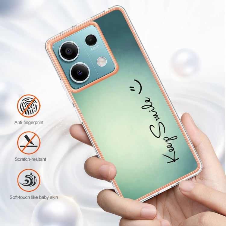 For Xiaomi Redmi Note 13 5G Electroplating Marble Dual-side IMD Phone Case(Smile) - Note 13 Cases by PMC TechLife | Online Shopping South Africa | PMC TechLife | Buy Now Pay Later Mobicred