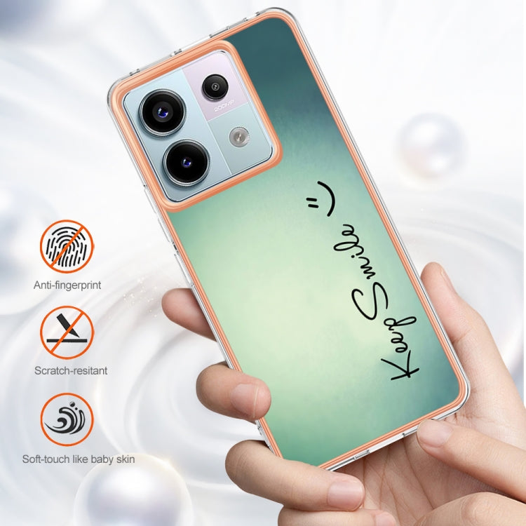For Xiaomi Redmi Note 13 Pro 5G Global Electroplating Marble Dual-side IMD Phone Case(Smile) - Note 13 Pro Cases by PMC TechLife | Online Shopping South Africa | PMC TechLife | Buy Now Pay Later Mobicred