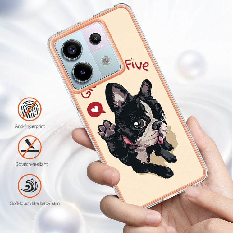 For Xiaomi Redmi Note 13 Pro 5G Global Electroplating Marble Dual-side IMD Phone Case(Lucky Dog) - Note 13 Pro Cases by PMC TechLife | Online Shopping South Africa | PMC TechLife | Buy Now Pay Later Mobicred