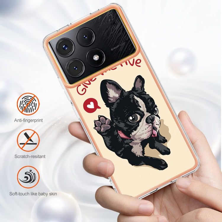 For Xiaomi Poco X6 Pro / Redmi K70E Electroplating Marble Dual-side IMD Phone Case(Lucky Dog) - K70E Cases by PMC TechLife | Online Shopping South Africa | PMC TechLife | Buy Now Pay Later Mobicred