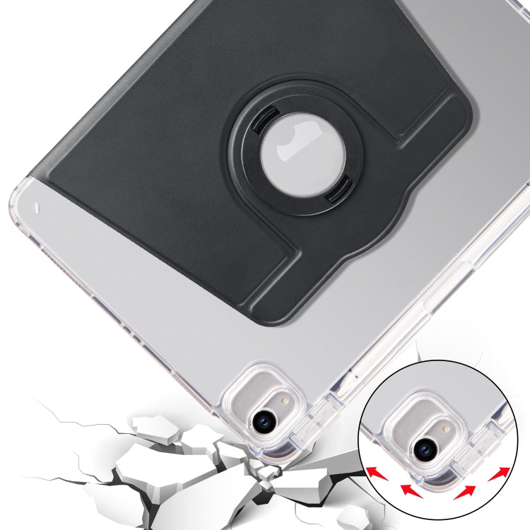 For iPad Air 11 2025 / 2024 Clear Acrylic 360 Rotation Detachable Leather Tablet Case(Black) - iPad Air 11 2025 / 2024 Cases by PMC TechLife | Online Shopping South Africa | PMC TechLife | Buy Now Pay Later Mobicred