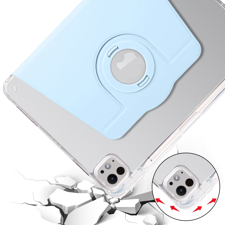 For iPad Pro 13 2024 Clear Acrylic 360 Rotation Detachable Leather Tablet Case(Ice Blue) - iPad Pro 13 2024 Cases by PMC TechLife | Online Shopping South Africa | PMC TechLife | Buy Now Pay Later Mobicred