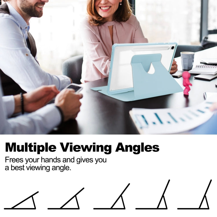 For Samsung Galaxy Tab S9 FE 360 Rotation Transparent Smart Leather Case with Keyboard(Sky Blue) - Galaxy Tab S9 FE by PMC TechLife | Online Shopping South Africa | PMC TechLife