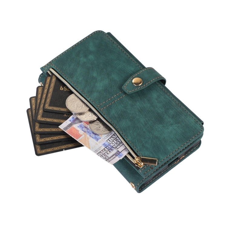 For Google Pixel 7a Dream 9-Card Wallet Zipper Bag Leather Phone Case(Green) - Google Cases by PMC TechLife | Online Shopping South Africa | PMC TechLife | Buy Now Pay Later Mobicred