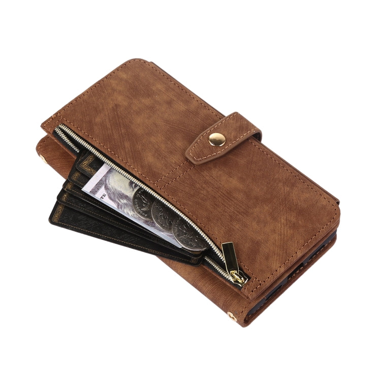 For Google Pixel 6 Dream 9-Card Wallet Zipper Bag Leather Phone Case(Brown) - Google Cases by PMC TechLife | Online Shopping South Africa | PMC TechLife | Buy Now Pay Later Mobicred