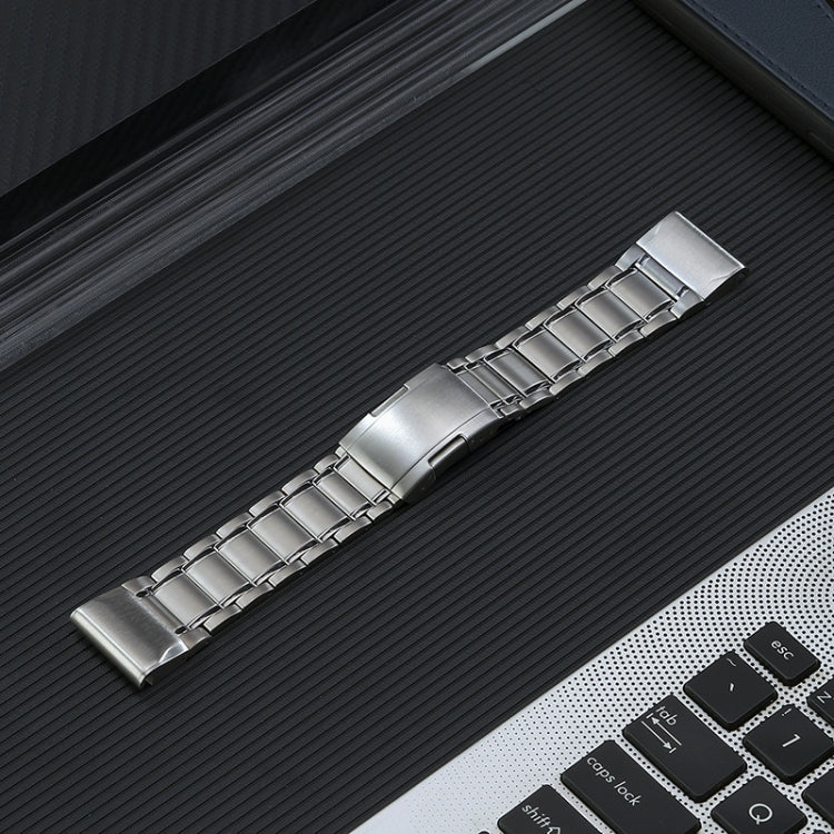 For Garmin Tactix 7 Pro/Fenix 7X/6X Pro 26mm Quick Release Five Bead Titanium Steel Watch Band(Silver)