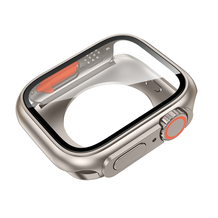For Apple Watch Series 9 / 8 / 7 45mm Change to Ultra 49mm All-Inclusive Film Hybrid PC Watch Case(Titanium Gold)