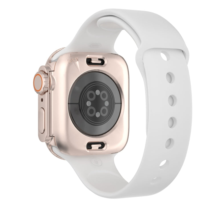 For Apple Watch Series 9 / 8 / 7 41mm Change to Ultra 49mm Water-resistant All-Inclusive Film Hybrid PC Watch Case(Rose Gold)