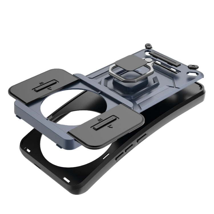 For Xiaomi 14 Ultra Sliding Camshield TPU + PC Shockproof Phone Case with Holder(Black)