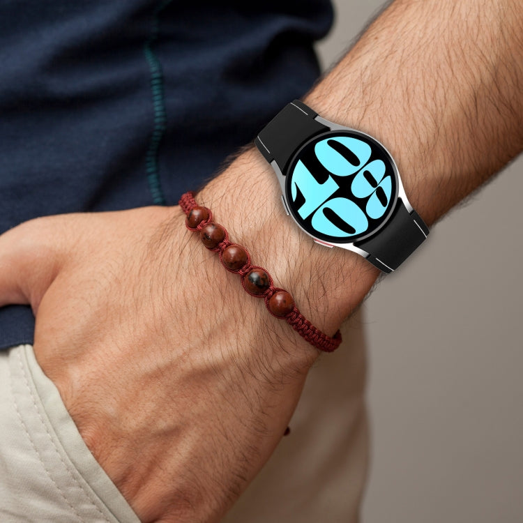 For Samsung Galaxy Watch 6 / 6 Classic Leather Silicone Watch Band(Grey) - Watch Bands by PMC TechLife | Online Shopping South Africa | PMC TechLife