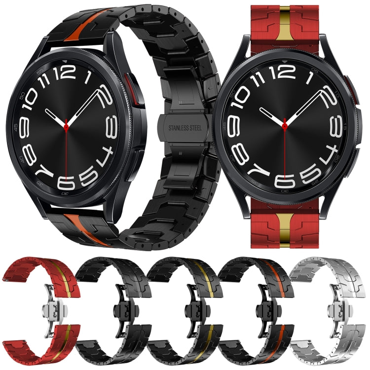 For Samsung Galaxy Watch 6 / 6 Classic Stainless Steel Metal Watch Band(Red Gold) - Watch Bands by PMC TechLife | Online Shopping South Africa | PMC TechLife
