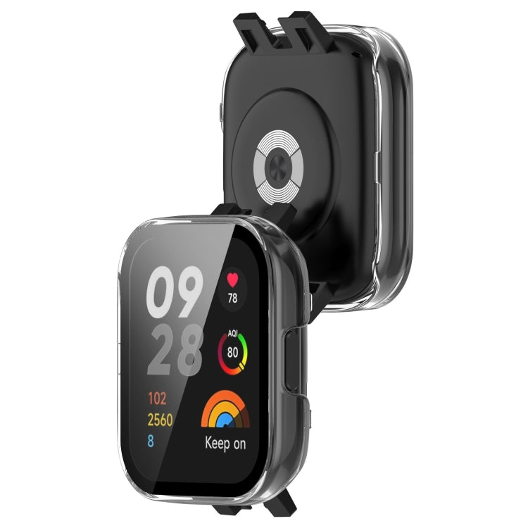 For Redmi Watch 3 Lite / Redmi Watch 3 Active PC + Tempered Film Integrated Watch Protective Case(Transparent)