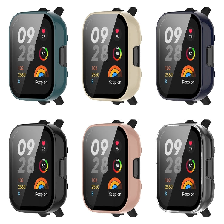 For Redmi Watch 3 Lite / Redmi Watch 3 Active PC + Tempered Film Integrated Watch Protective Case(Black) - Watch Cases by PMC TechLife | Online Shopping South Africa | PMC TechLife | Buy Now Pay Later Mobicred