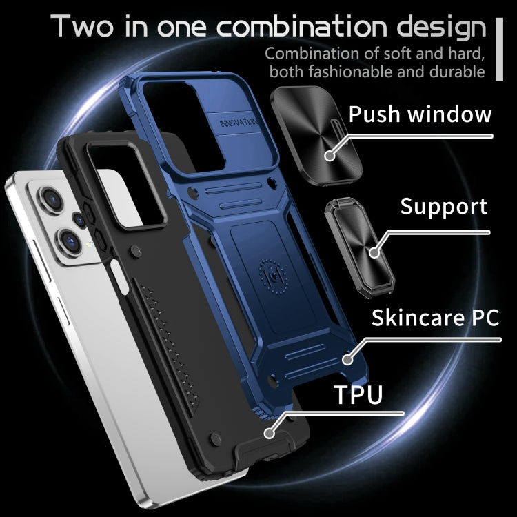 For Redmi Note 12 Pro Global Camshield Robot TPU Hybrid PC Phone Case(Blue) - Note 12 Pro Cases by PMC TechLife | Online Shopping South Africa | PMC TechLife