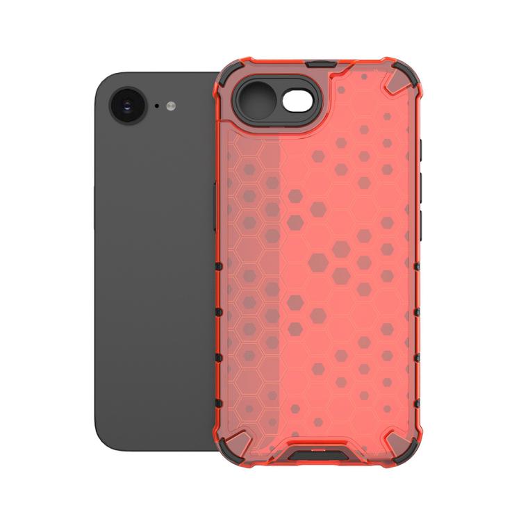 For iPhone 16e Honeycomb Shockproof Phone Case(Red)