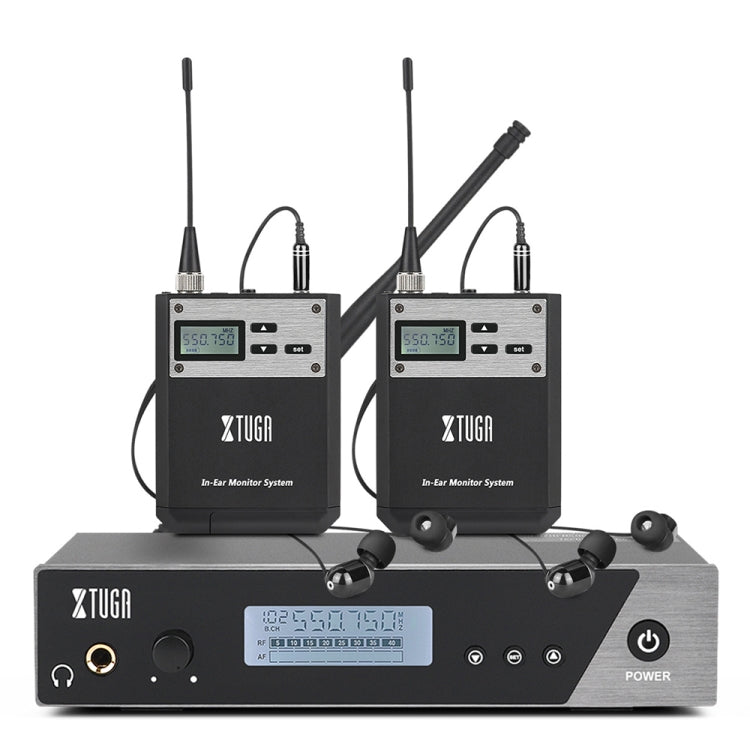 XTUGA IEM1100 Professional Wireless In Ear Monitor System 2 BodyPacks(UK Plug) - Microphone by XTUGA | Online Shopping South Africa | PMC Jewellery | Buy Now Pay Later Mobicred