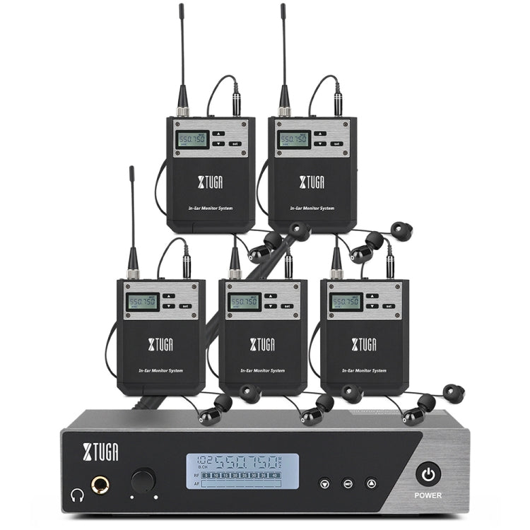 XTUGA IEM1100 Professional Wireless In Ear Monitor System 5 BodyPacks(UK Plug)