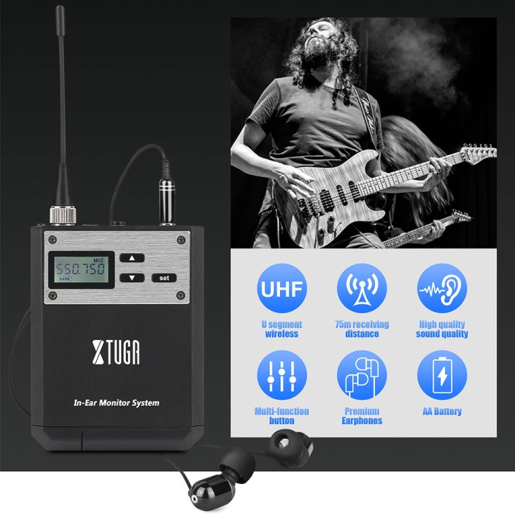 XTUGA IEM1100 Professional Wireless In Ear Monitor System 2 BodyPacks(UK Plug) - Microphone by XTUGA | Online Shopping South Africa | PMC Jewellery | Buy Now Pay Later Mobicred