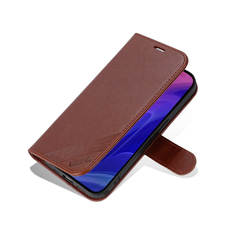 For iPhone 16 Pro AZNS Sheepskin Texture Flip Leather Phone Case(Brown) - iPhone 16 Pro Cases by AZNS | Online Shopping South Africa | PMC TechLife | Buy Now Pay Later Mobicred