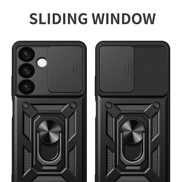 For Samsung Galaxy S24 5G Sliding Camera Cover Design TPU+PC Phone Case(Green)