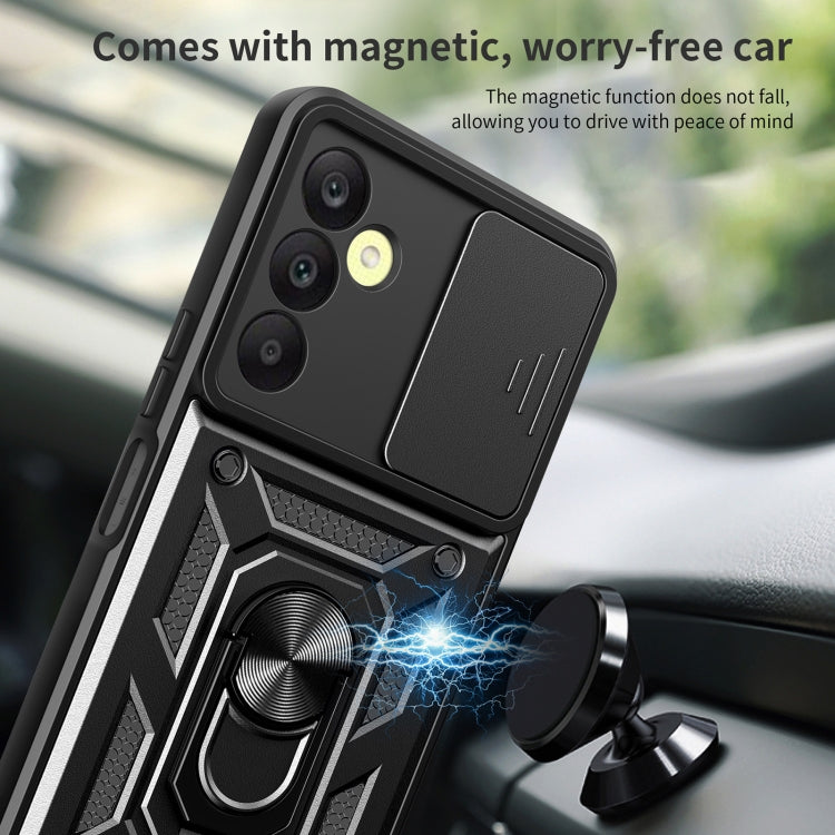 For Samsung Galaxy A25 5G Sliding Camera Cover Design TPU+PC Phone Case(Black)