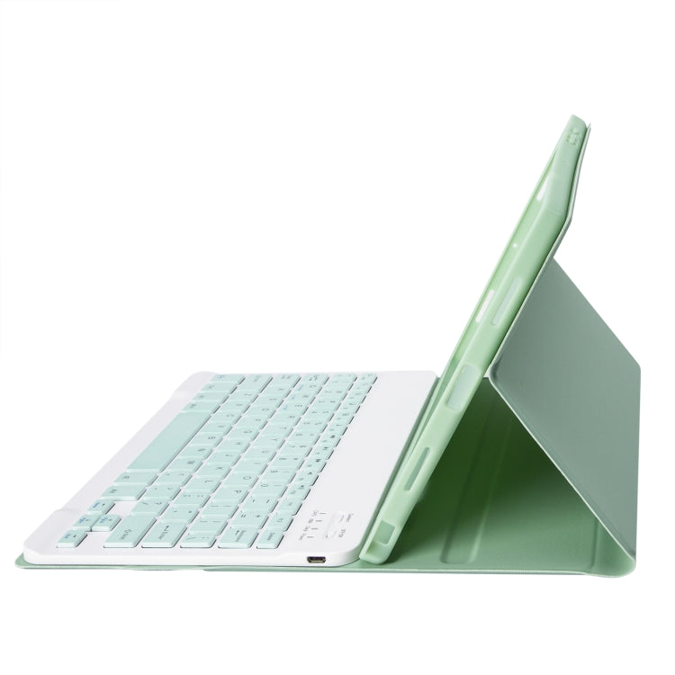 For Samsung Galaxy Tab S9 FE A710B Candy Color TPU Bluetooth Keyboard Leather Tablet Case with Pen Holder(Light Green) - Samsung Keyboard by PMC TechLife | Online Shopping South Africa | PMC TechLife