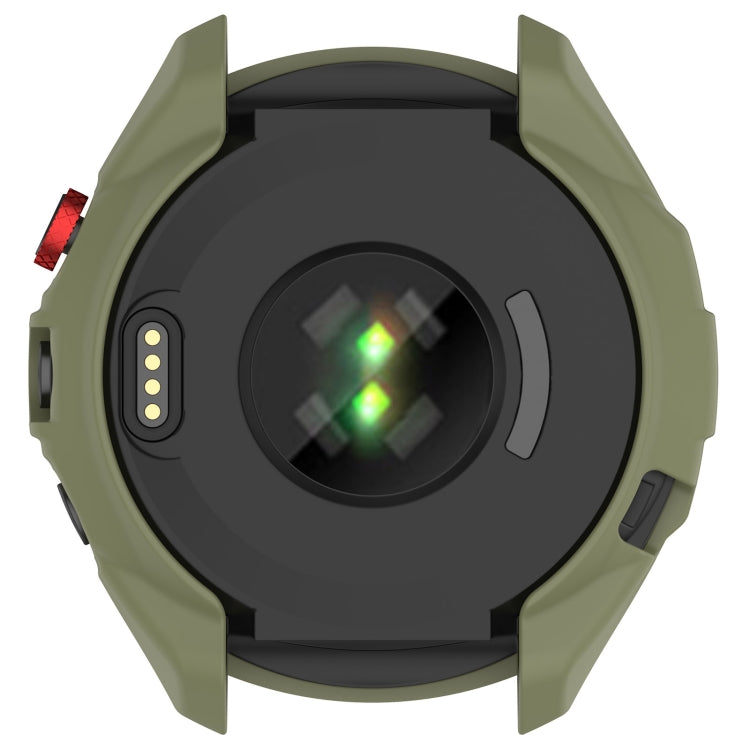For Garmin Approach S70 47mm Armor Hollow Watch Protective Case(Green)
