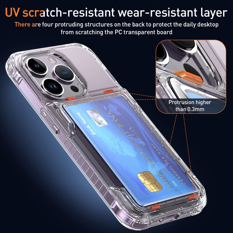 For iPhone 15 Pro Max Crystal Clear Flip Card Slot Phone Case(Transparent)
