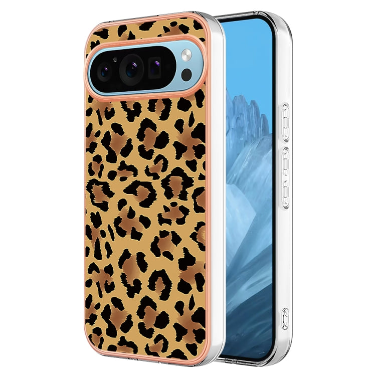 For Google Pixel 9 Pro XL Electroplating Dual-side IMD Phone Case(Leopard Print)