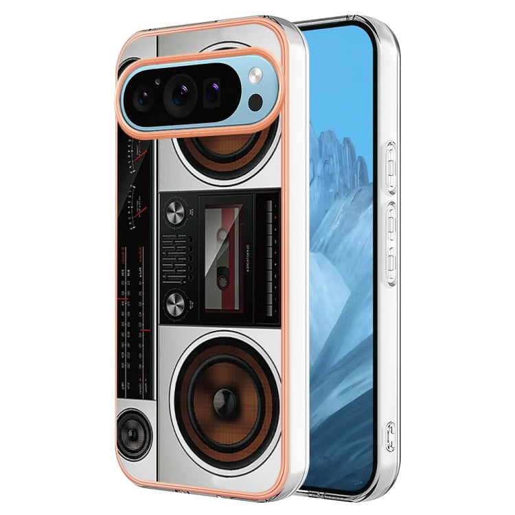 For Google Pixel 9 Pro XL Electroplating Dual-side IMD Phone Case(Retro Radio)