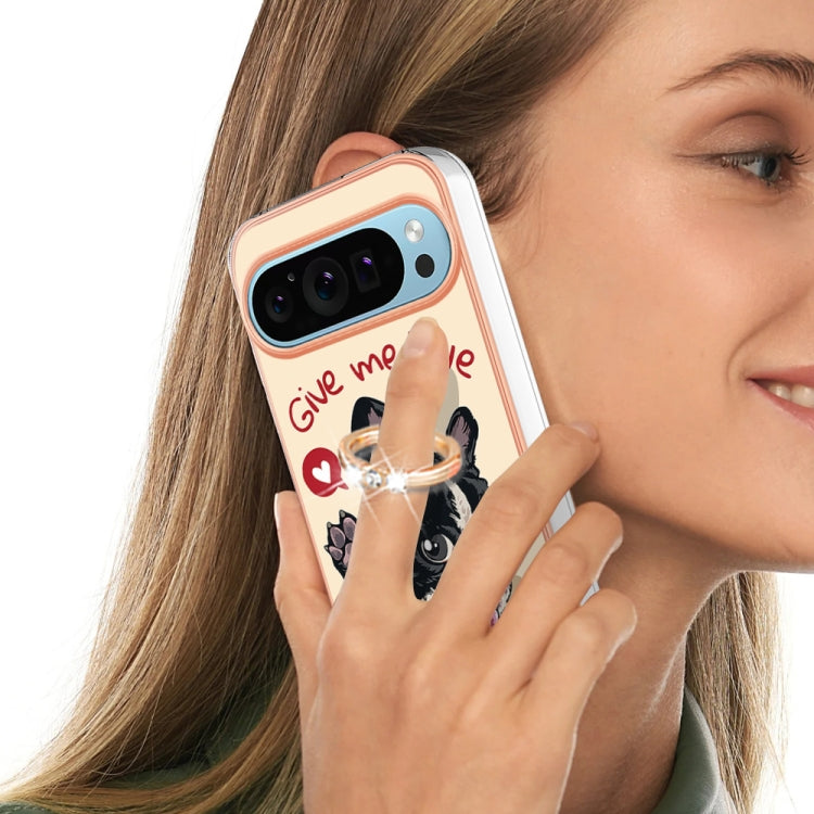 For Google Pixel 9 / 9 Pro Electroplating Dual-side IMD Phone Case with Ring Holder(Lucky Dog) - free shipping - PMC TechLife - Order now!