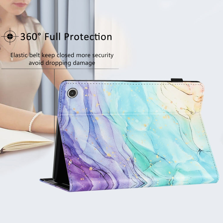 For Amazon Kindle Fire Max 11 2023 Sewing Litchi Texture Smart Leather Tablet Case(Oil Painting)