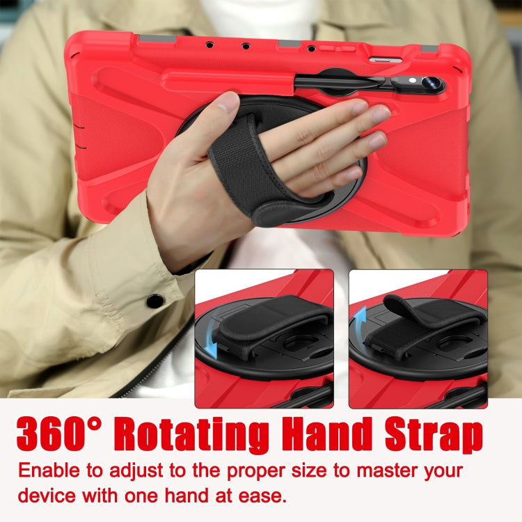 For Samsung Galaxy Tab S9 / S8 / S7 Rotary Handle Grab TPU + PC Tablet Case(Red)