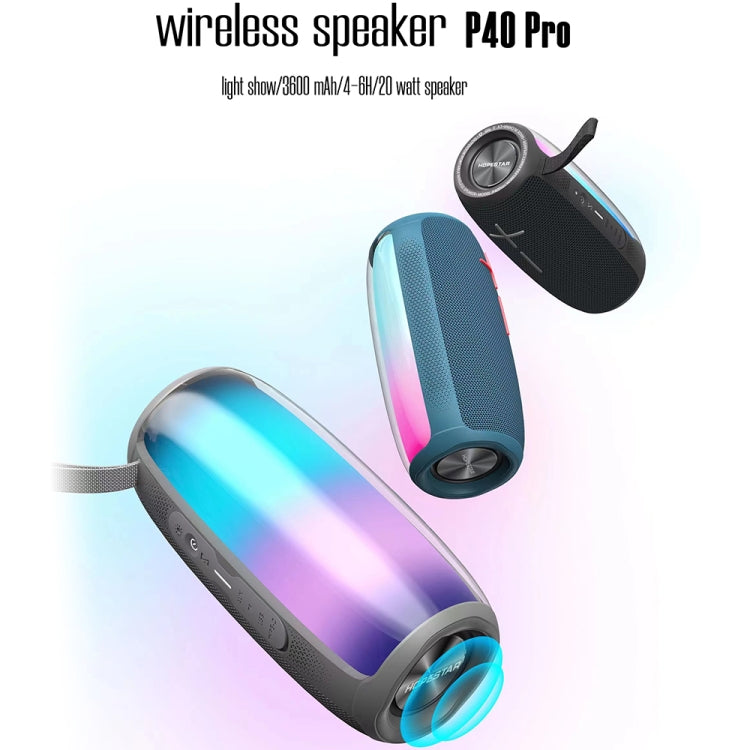 HOPESTAR P40 Pro IPX6 Water-resistant RGB Light Wireless Bluetooth Speaker(Army Green)