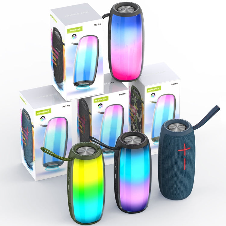 HOPESTAR P40 Pro IPX6 Waterproof RGB Light Wireless Bluetooth Speaker(Black) - free shipping - PMC Jewellery - Order now!