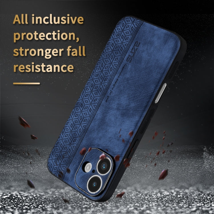 For iPhone 16 AZNS 3D Embossed Skin Feel Phone Case(Black)