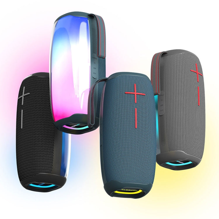 HOPESTAR P50 IPX6 Water-resistant Outdoor Portable RGB Light Bluetooth Speaker(Black)