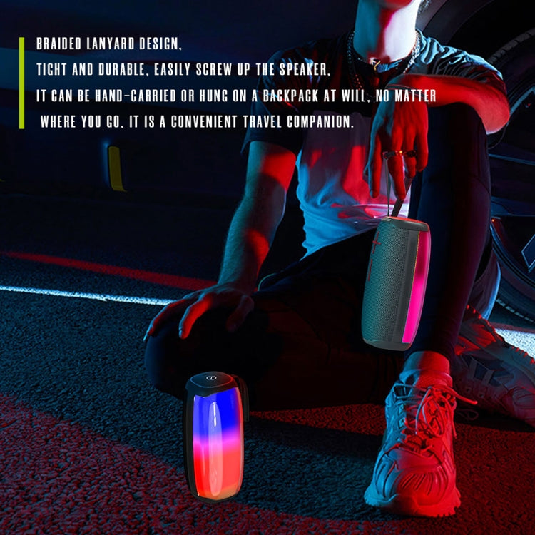 HOPESTAR P50 IPX6 Water-resistant Outdoor Portable RGB Light Bluetooth Speaker(Black)