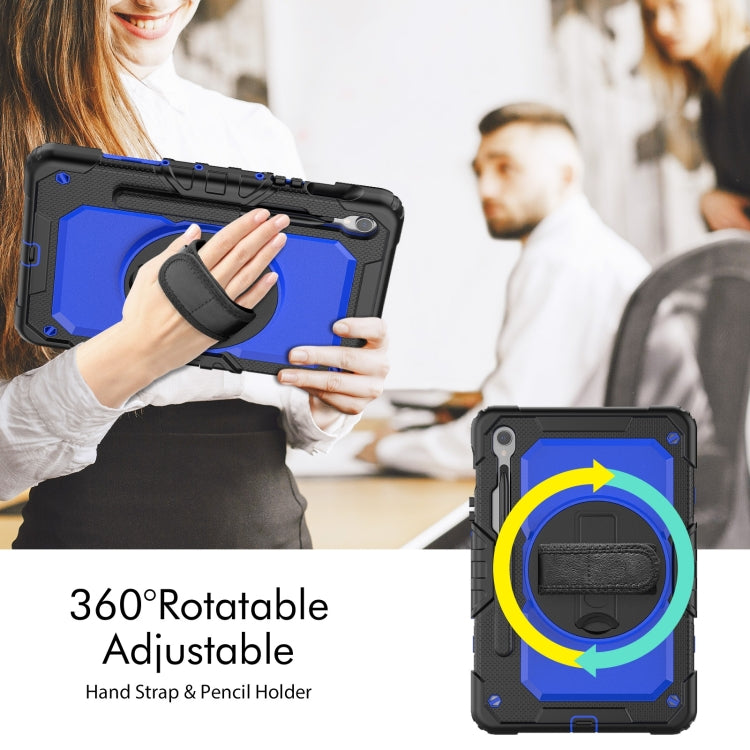 For Samsung Galaxy Tab S9 / S9 FE Silicone + PC Tablet Case(Black+Dark Blue)