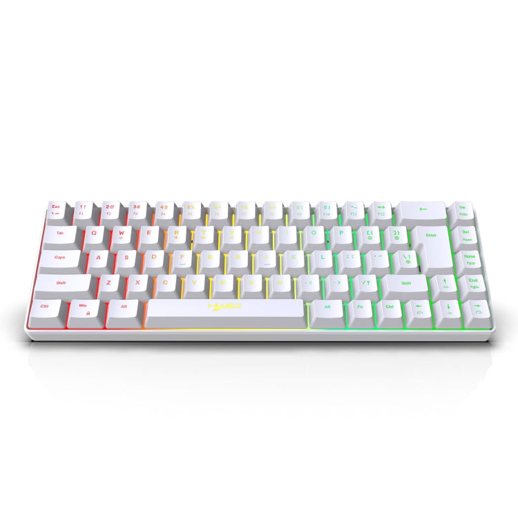 HXSJ V200 Wired RGB Backlit Mechanical Keyboard 68 Key Caps, Cable Length: 1.7m(White)