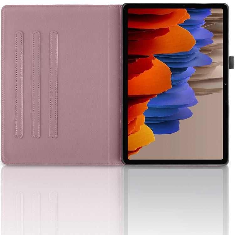 For Samsung Galaxy Tab S10 / S8 / S7 Tree Life Embossed Rotation Leather Tablet Case(Rose Gold)