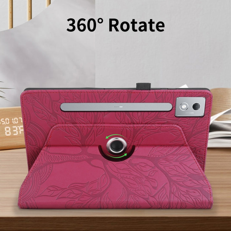 For Lenovo Tab P12 / Xiaoxin Pad Pro 12.7 2025 Tree Life Embossed Rotation Leather Tablet Case(Red) - Lenovo by PMC TechLife | Online Shopping South Africa | PMC TechLife | Buy Now Pay Later Mobicred