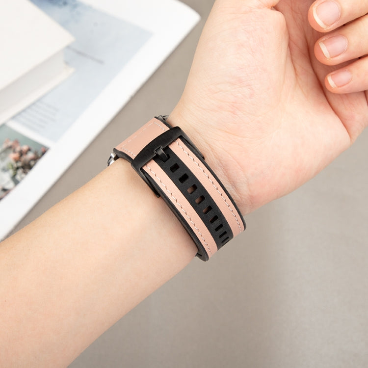 For Apple Watch Ultra 2 49mm Hybrid Leather Silicone Watch Band(Blue) - Watch Bands by PMC TechLife | Online Shopping South Africa | PMC TechLife