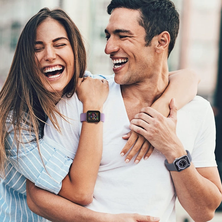 For Apple Watch Series 6 44mm Pin Buckle Silicone Watch Band(Baby Purple)